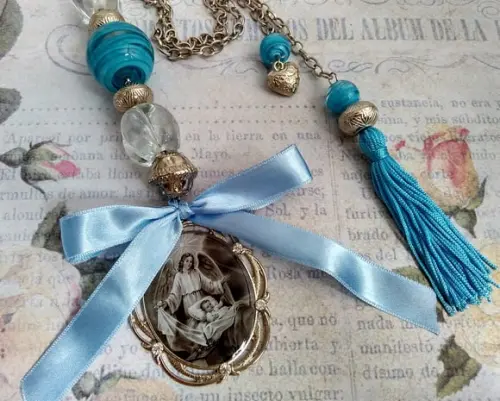Medalhão de Berço Anjo da Guarda com Oração