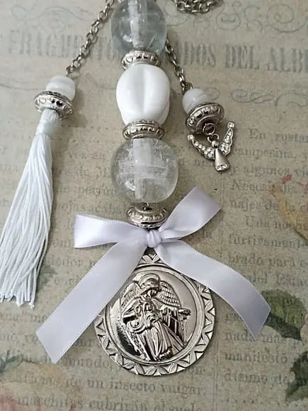 Medalhão de Berço Anjo da Guarda com Oração