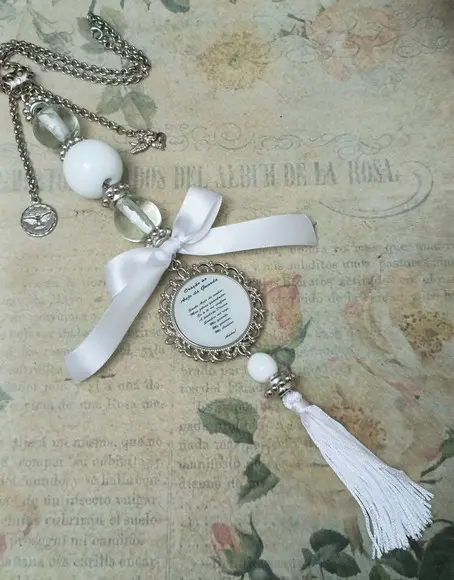 Medalhão de Berço Anjo da Guarda Resinada com Oração