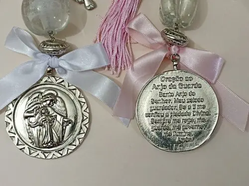 Medalhão de Berço Anjo da Guarda com Oração