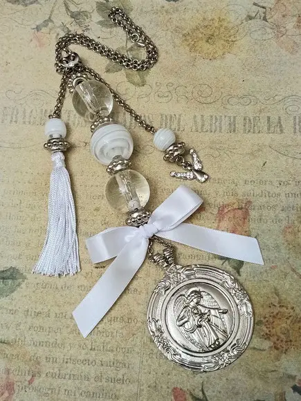 Medalhão Pingente de Berço Anjo da Guarda Clássico