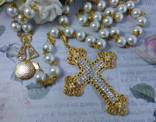 Terço De Noiva Perola Divina Aparecida