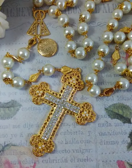 Terço De Noiva Perola Divina Aparecida