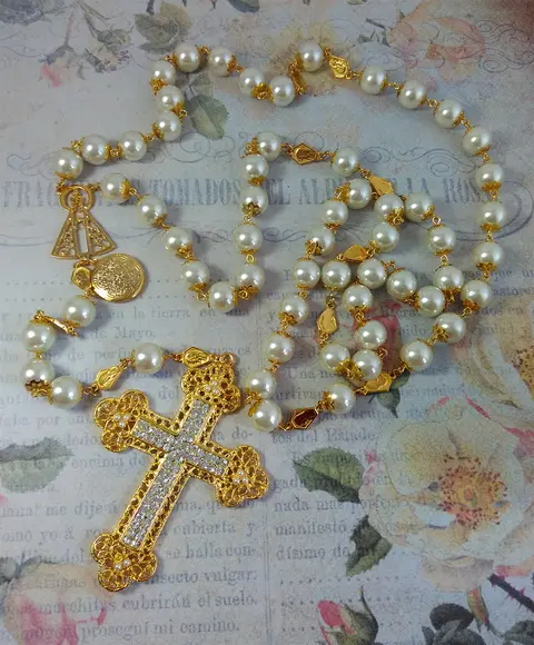 Terço De Noiva Perola Divina Aparecida
