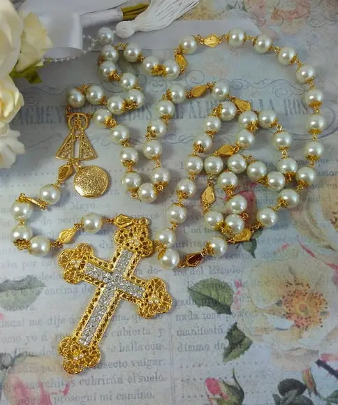 Terço De Noiva Perola Divina Aparecida