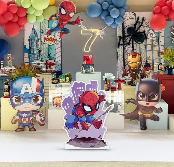 Display de Chão em mdf Aniversário Homem Aranha 80cm