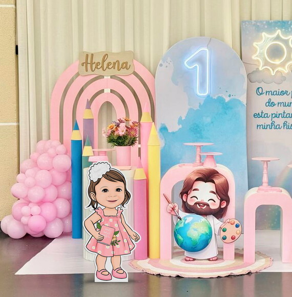 Display de Chão em mdf Caricatura Jardim do Senhor 80cm