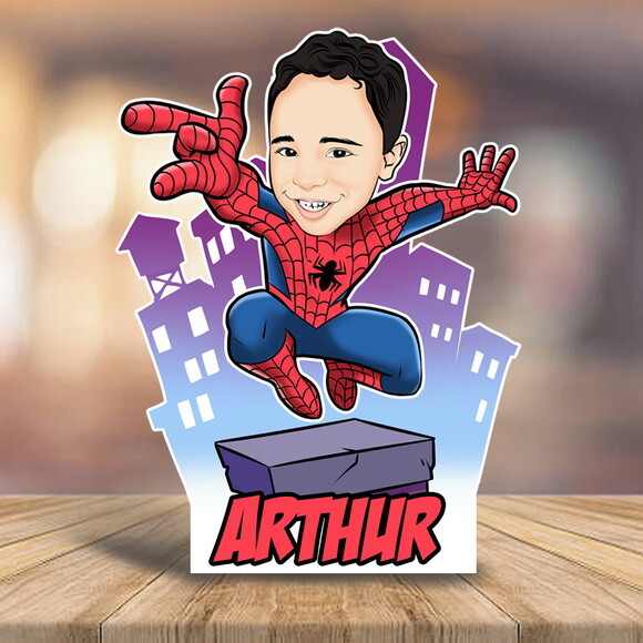 Display de Mesa Caricatura Aniversário Homem Aranha