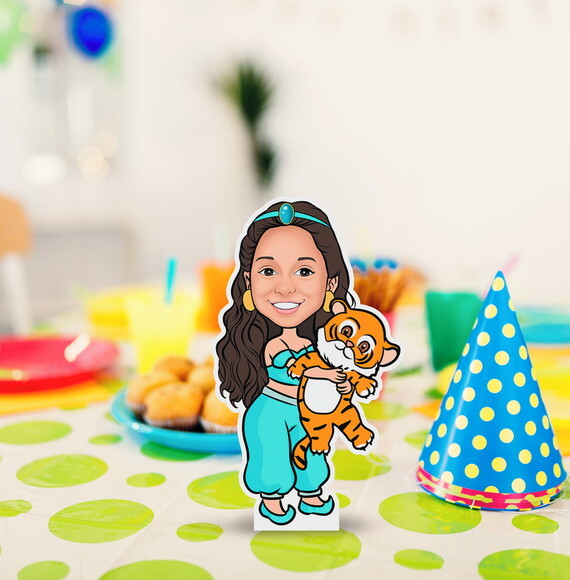 Display de Mesa mdf Caricatura Princesa Jasmine Aladdin 20cm