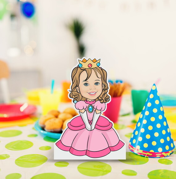Display de Mesa mdf Caricatura Princesa Peach Mario 20cm