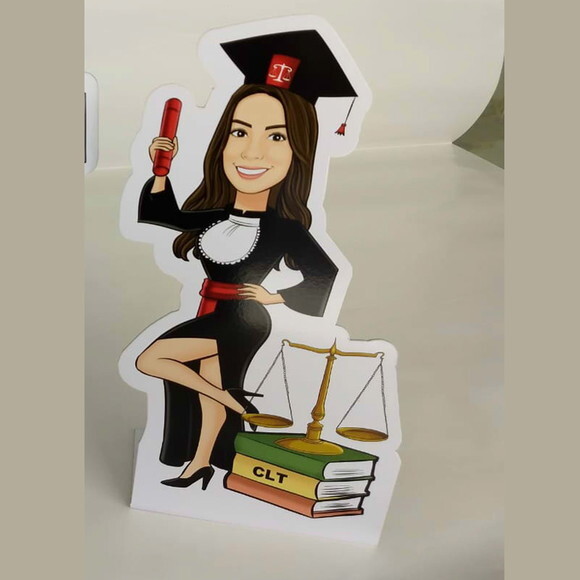 Display de Mesa Totem Caricatura Individual Formatura 30cm