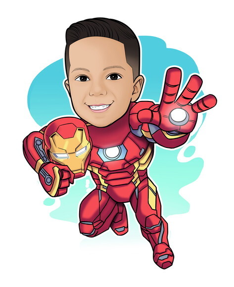 Display Totem de Chão Caricatura Aniversário Iron Man