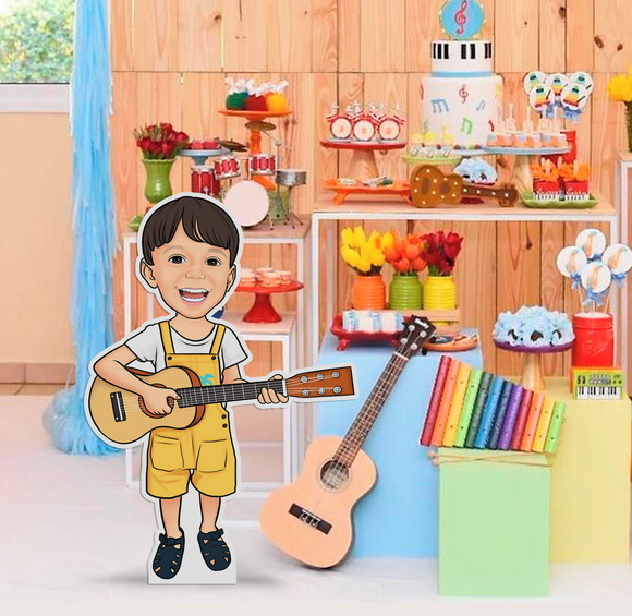 Display Totem de Chão Caricatura Aniversário Música
