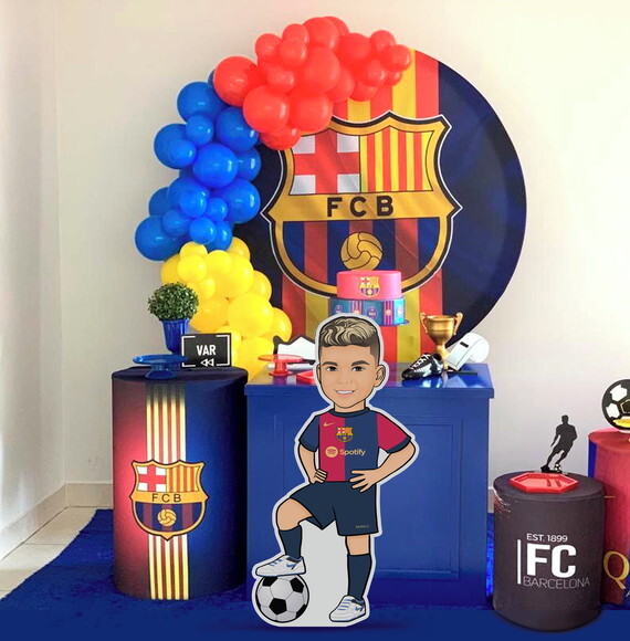 Display Totem de Chão Caricatura Futebol Barcelona
