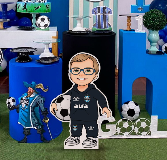 Display Totem de Chão Caricatura Futebol Tricolor Gaúcho 1m