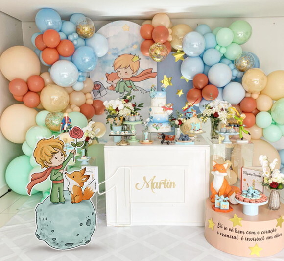 Display Totem de Chão mdf Aniversário Pequeno Príncipe 80cm