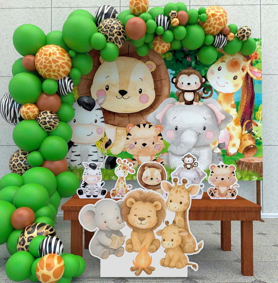 Display Totem de Chão mdf Aniversário Safari 80cm