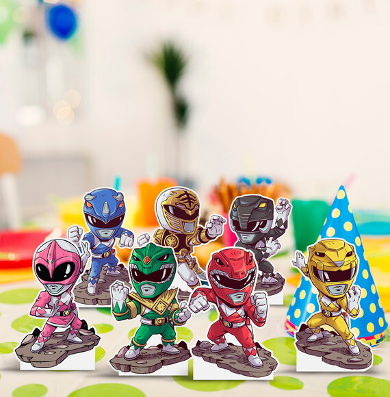 Displays Totens de Mesa em Papel Power Rangers 20cm
