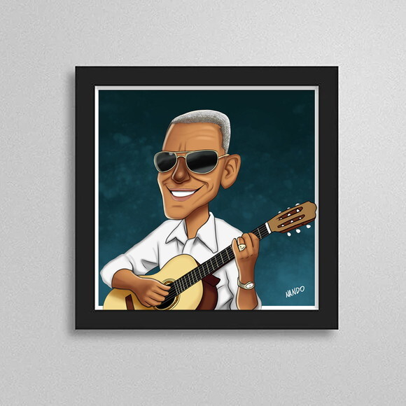 Quadro com Caricatura do Cartola 20cmx20cm