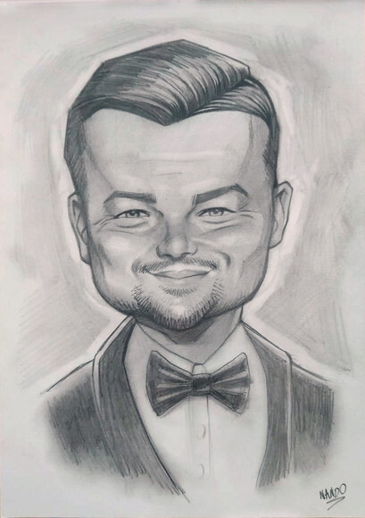 Quadro Print Caricatura Leonardo Di Caprio 30x42cm