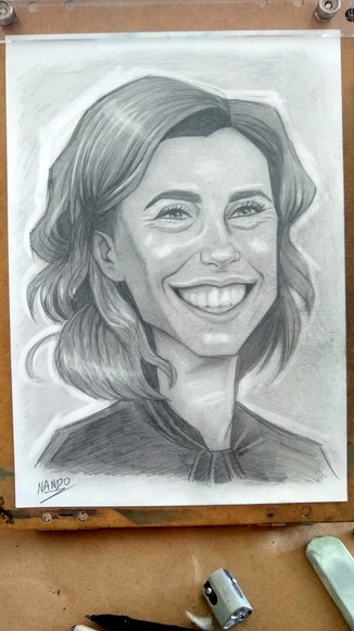 Quadro Print Caricatura Fernanda Torres 30x42cm