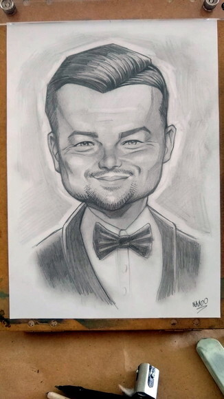 Quadro Print Caricatura Leonardo Di Caprio 30x42cm