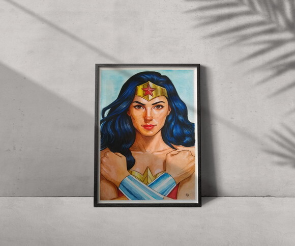 Quadro Print Mulher Maravilha 30x42cm