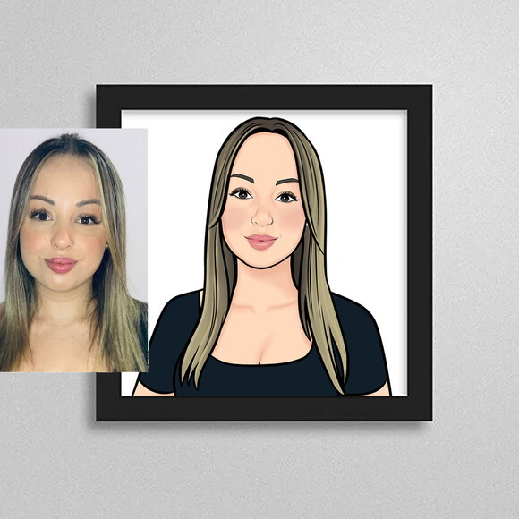 15 Quadros 20cmx20cm com Caricaturas Individuais de Rosto