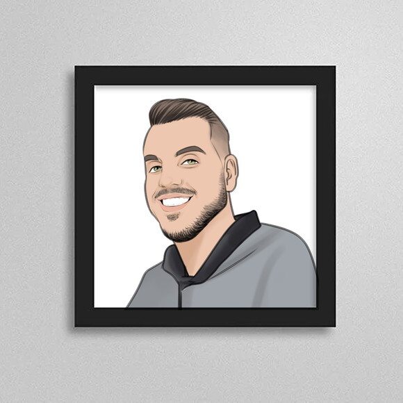 15 Quadros 20cmx20cm com Caricaturas Individuais de Rosto
