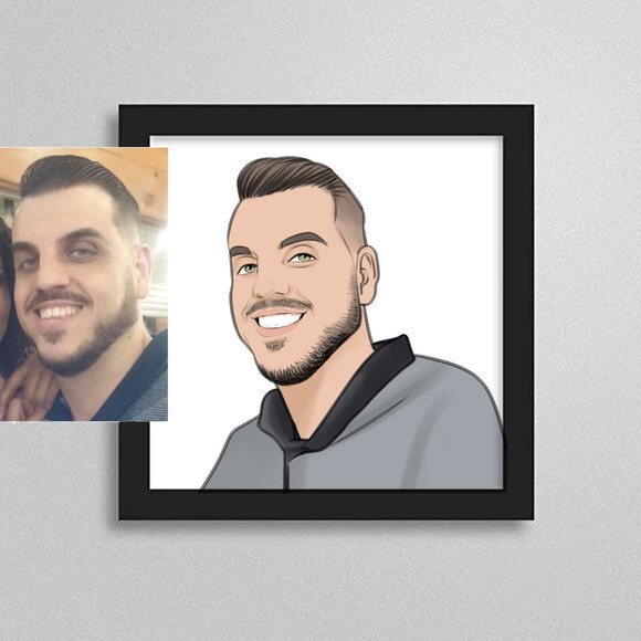 15 Quadros 20cmx20cm com Caricaturas Individuais de Rosto