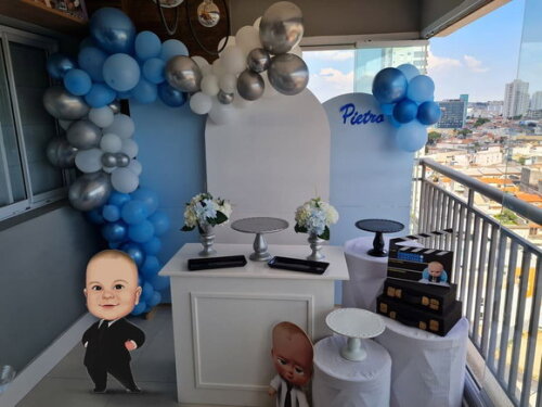 Display de Chão Caricatura Aniversário Poderoso Chefinho