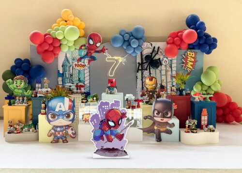 Display de Chão em mdf Aniversário Homem Aranha 80cm