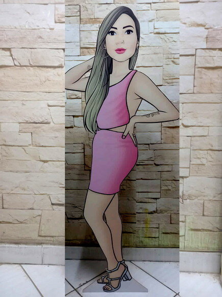 Display de Chão Totem Caricatura Individual Aniversário
