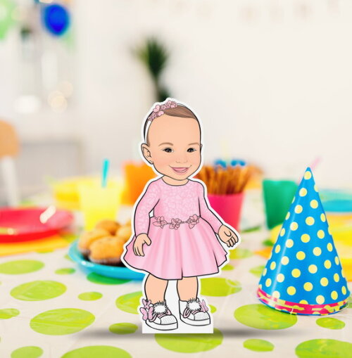 Display de Mesa mdf Caricatura Infantil Menina 20cm