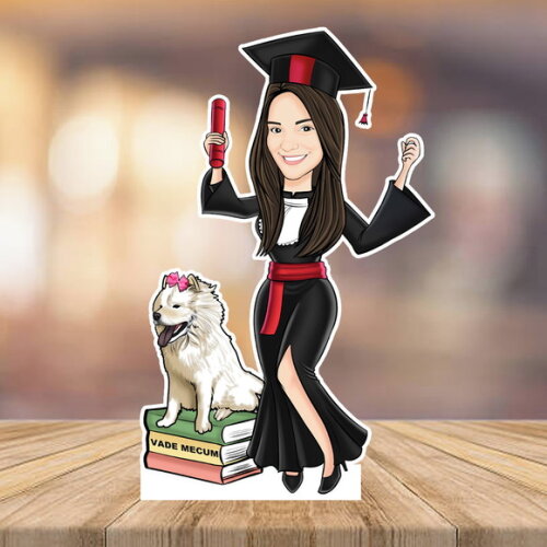 Display de Mesa Totem Caricatura Individual + Pet Formatura