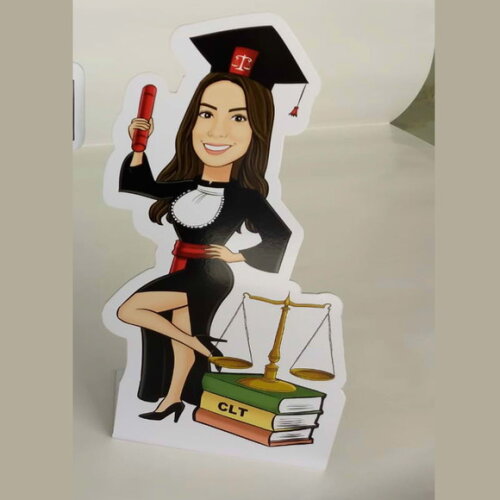 Display de Mesa Totem Caricatura Individual Formatura 30cm