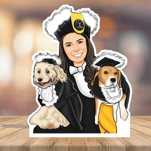 Display de Mesa Totem Caricatura Individual+2 Pets Formatura