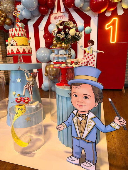 Display Totem de Chão Caricatura Aniversário Circo