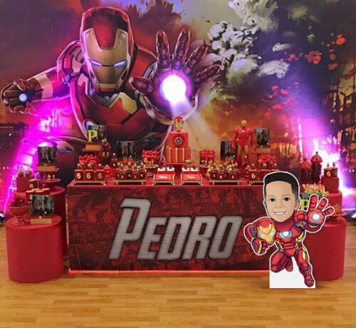 Display Totem de Chão Caricatura Aniversário Iron Man