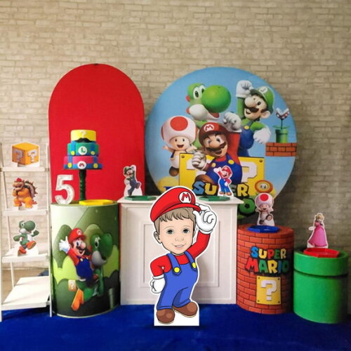 Display Totem de Chão Caricatura Aniversário Mario Bros