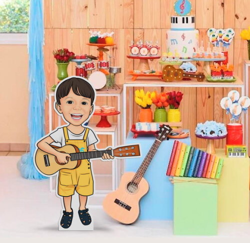 Display Totem de Chão Caricatura Aniversário Música