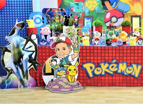 Display Totem de Chão Caricatura Aniversário Pokemon