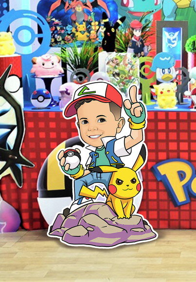 Display Totem de Chão Caricatura Aniversário Pokemon