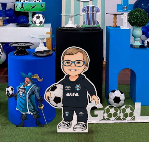 Display Totem de Chão Caricatura Futebol Tricolor Gaúcho 1m