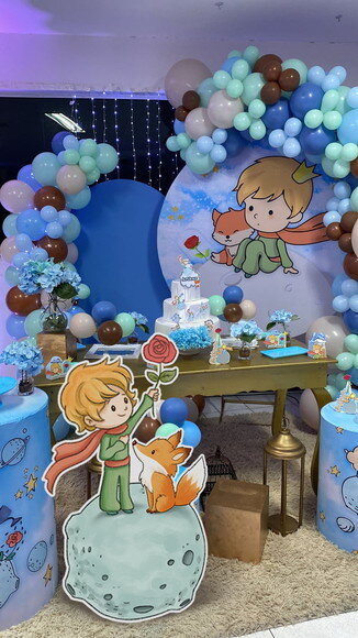 Display Totem de Chão mdf Aniversário Pequeno Príncipe 80cm