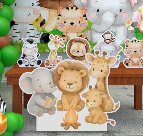 Display Totem de Chão mdf Aniversário Safari 80cm