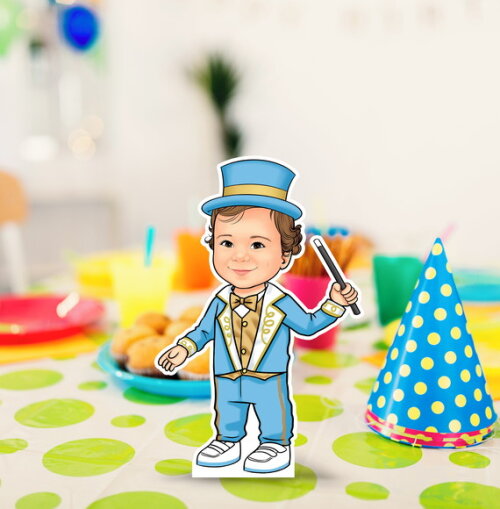 Display Totem de Mesa mdf Caricatura Aniversário Circo 20cm