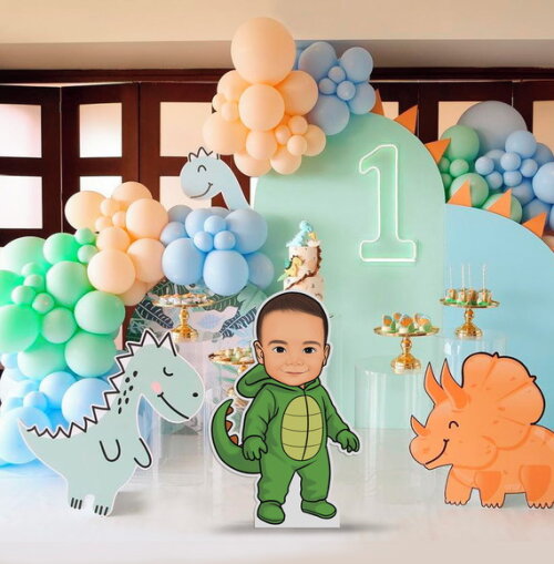 Display Totem de Mesa mdf Caricatura Dinossauro 80cm