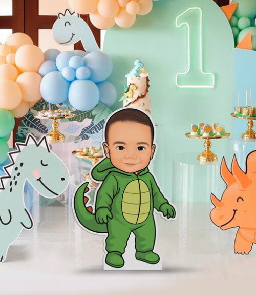 Display Totem de Mesa mdf Caricatura Dinossauro 80cm