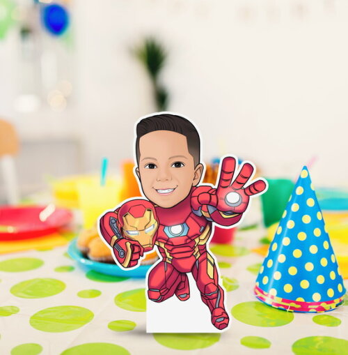 Display Totem de Mesa mdf Caricatura Iron Man 20cm